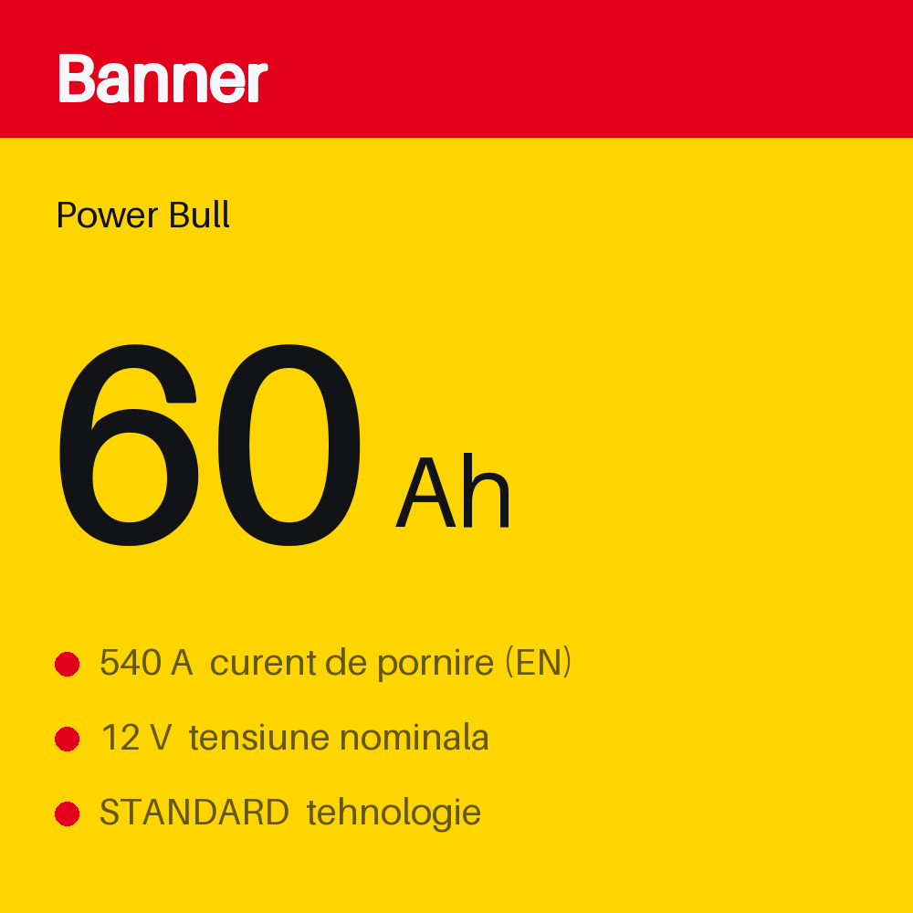 Banner Power Bull 60Ah — eticheta