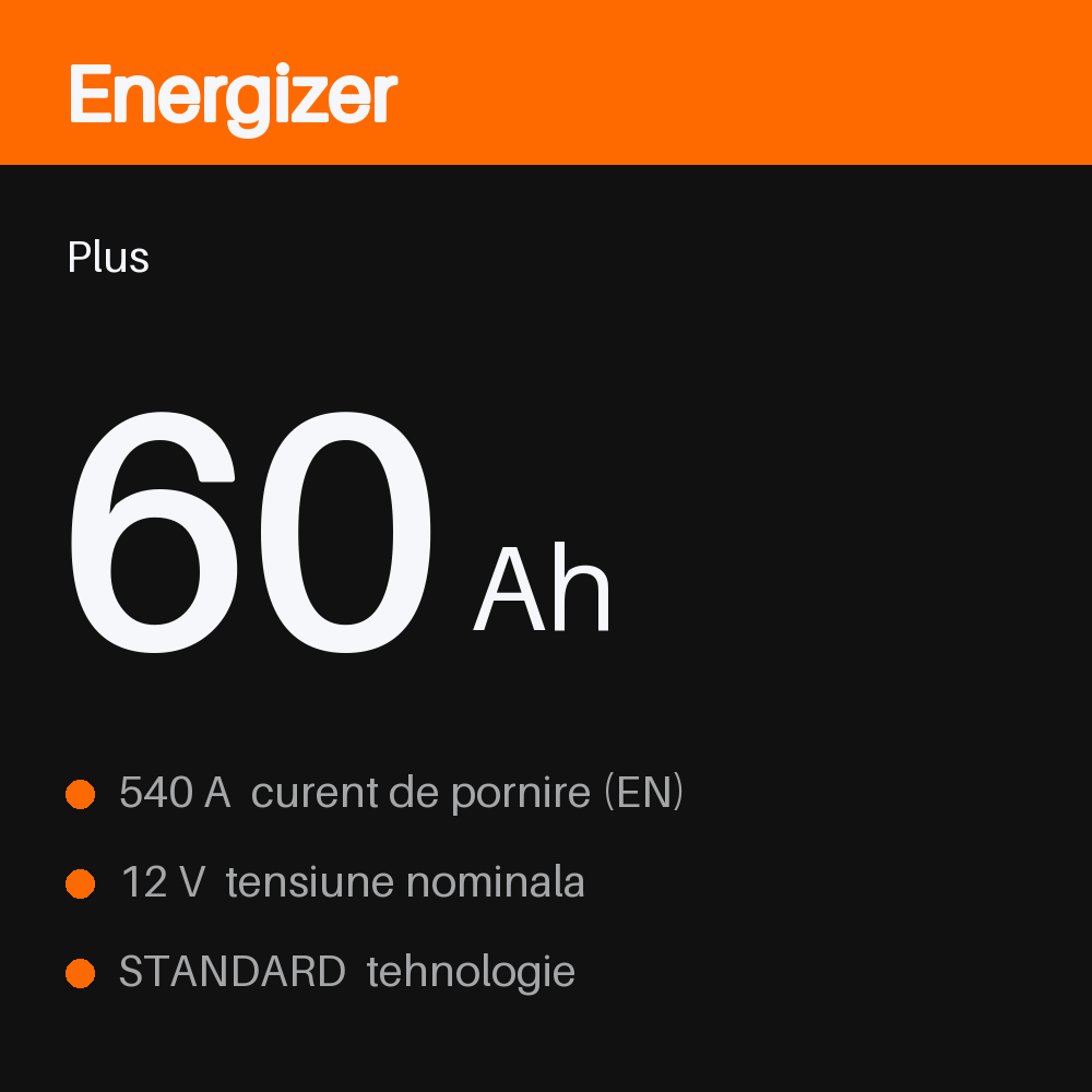 Energizer Plus EP60L 60Ah — eticheta