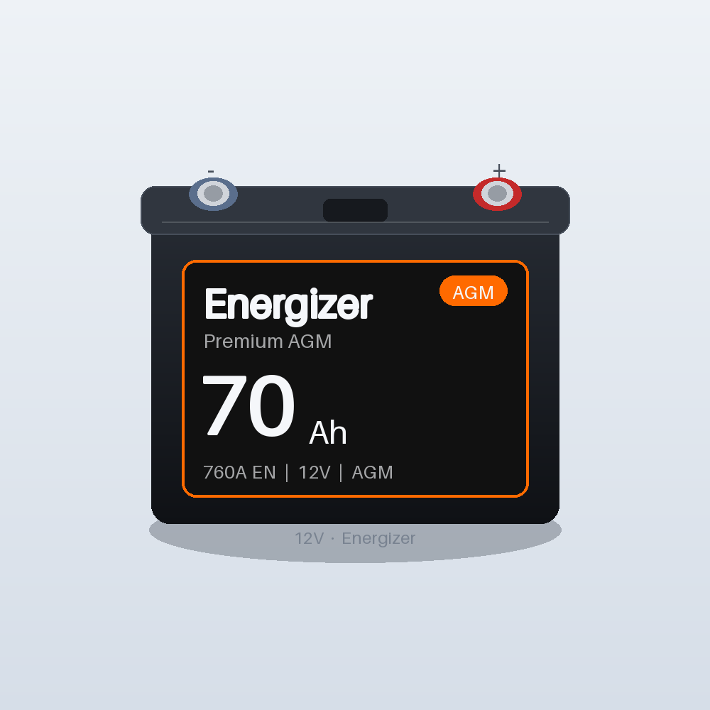 Energizer Premium AGM EP70AGM 70Ah