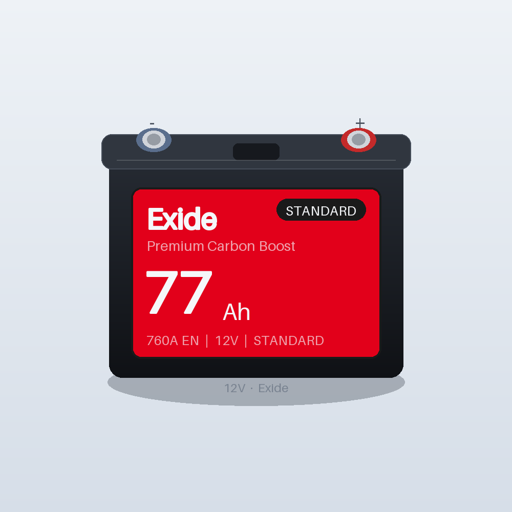 Exide Premium Carbon Boost EA770 77Ah