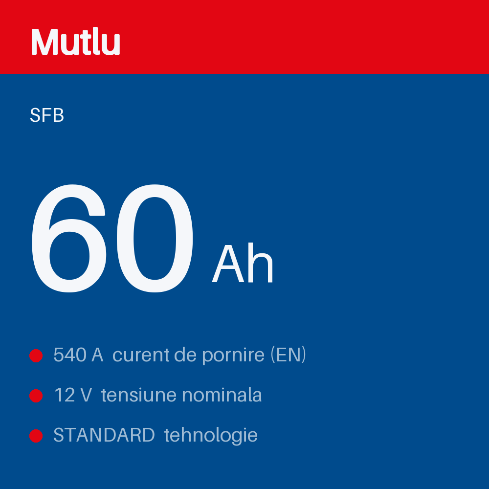Mutlu SFB 3 60Ah — eticheta