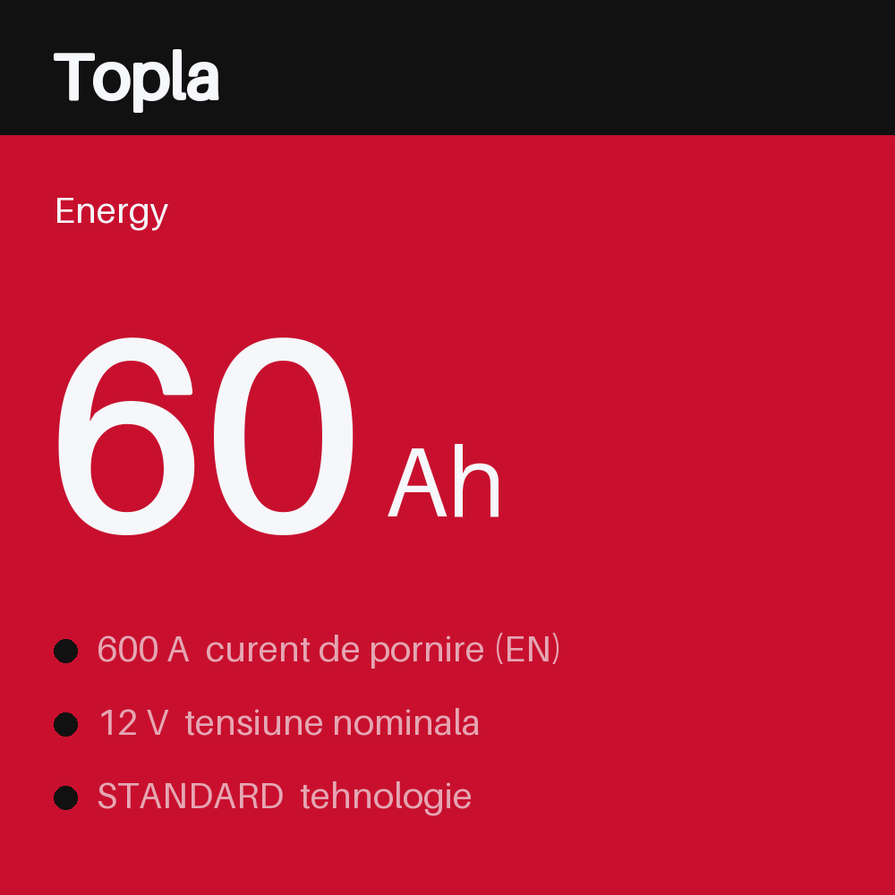 Topla Energy 60Ah — eticheta