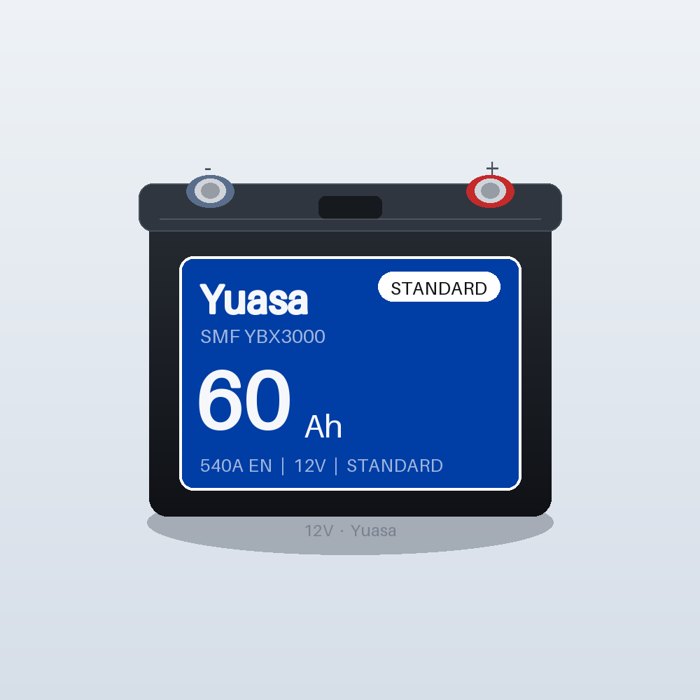 Yuasa SMF YBX3027 60Ah